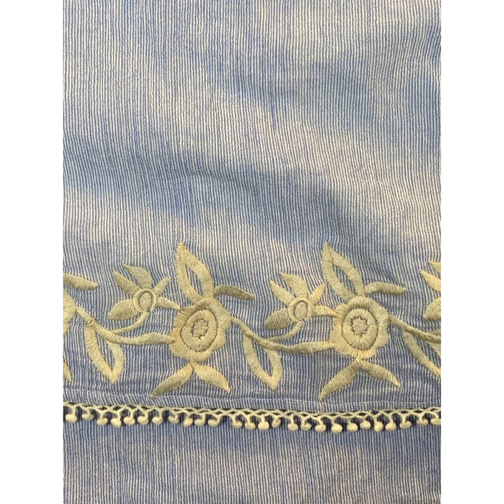 THML Halter Tank Top Embroidered Floral & Tassels Sleeveless Blue White SZ M - Picture 5 of 11